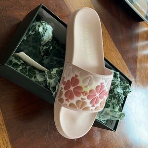 Nib kate spade pink slides size 8